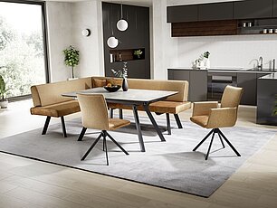 Moderne Essgruppe gepolstert mit Metallgestell 