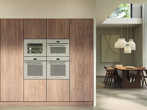 Einbaugeräte in der Designline VitroLine im Farbton Pearlbeige