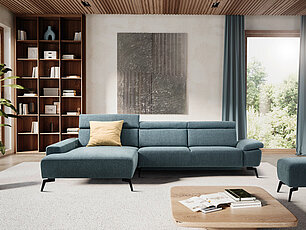 Couch Diva, L-förmiges Sofa mit Armlehnen