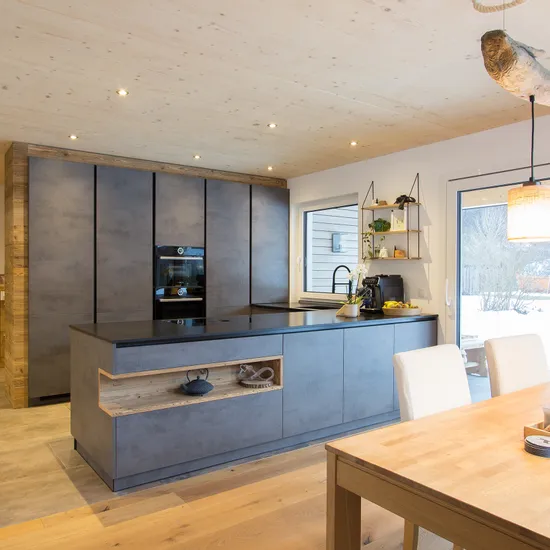 Küche dunkle Betonoptik