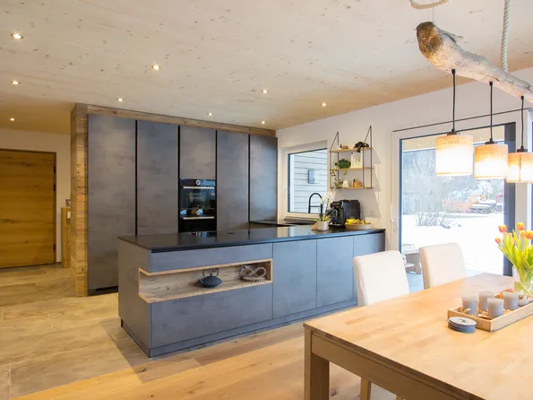 Küche dunkle Betonoptik