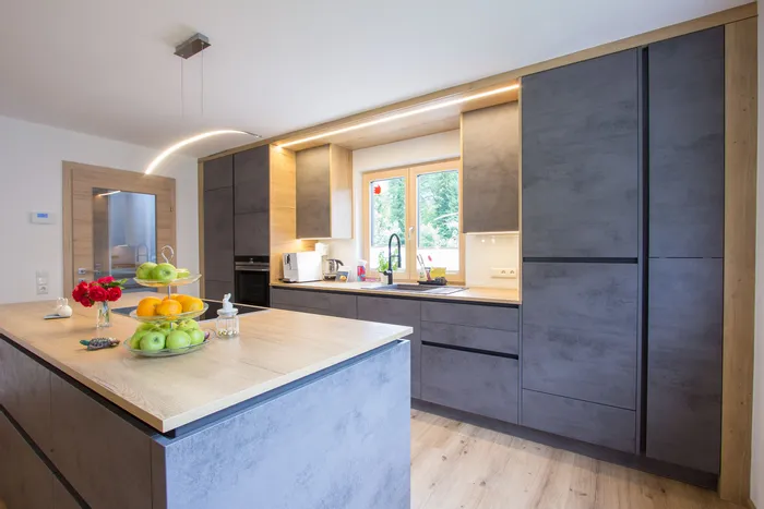 Küche Betonoptik und Eiche